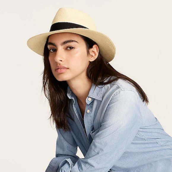 J.CREW GENUINE CREAM PANAMA HAT